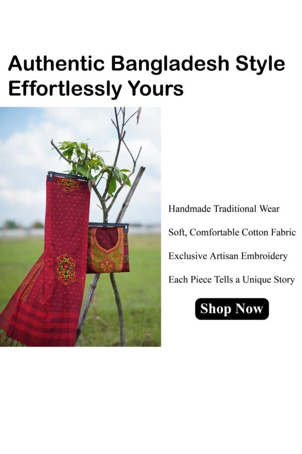 BreakOrDie – Hand & Heart™ Three-Piece Women’s Ethnic Set – Hand-Embroidered Elegance – Maroon & Mustard Gold