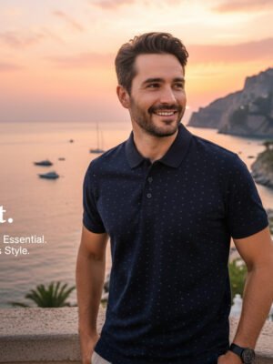 BreakOrDie – Midnight Dot Polo – Black Micro Pattern