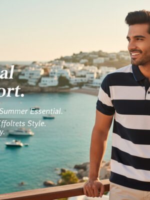 BreakOrDie – Classic Stripe Comfort Polo – Navy & White