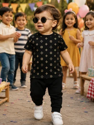 Break Or Die Boys Black Printed T-Shirt & Jogger Set Premium Kids Streetwear (5)