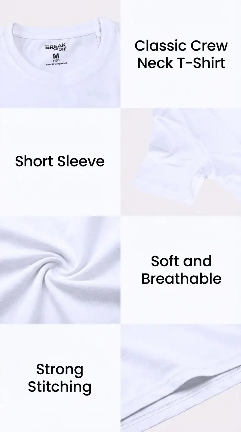 BreakOrDie- Signature EliteCraft™ White Logo- T-Shirt 100% Premium Cotton