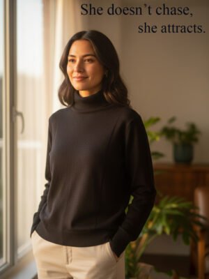 BreakOrDie - Women’s High-Neck Winter Sweater – Jet Black