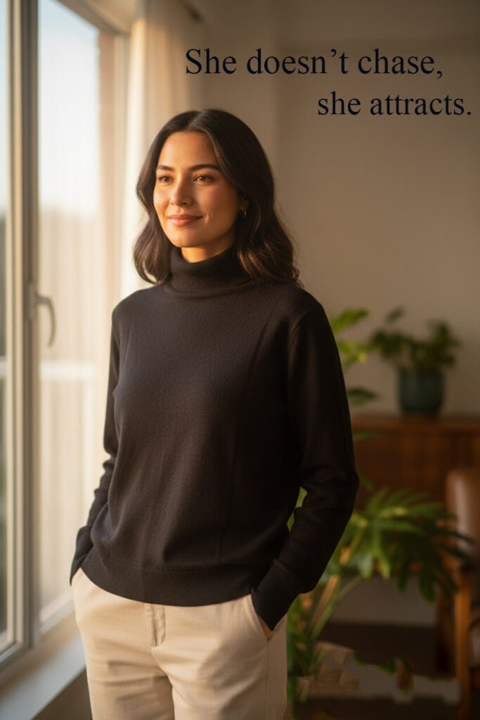 Women’s High-Neck Winter Sweater – Jet Black