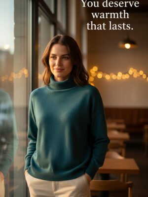 BreakOrDie - Women’s High-Neck Winter Sweater – Deep Teal