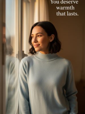 BreakOrDie - Women’s High-Neck Winter Sweater – Sky Blue