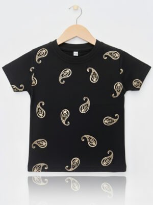 BreakOrDie - Black Gold Paisley Baby Tee – Premium Cotton Softwear | Unisex design for boys & girls | 3–6M
