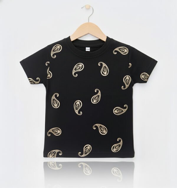 BreakOrDie - Black Gold Paisley Baby Tee – Premium Cotton Softwear | Unisex design for boys & girls | 3–6M