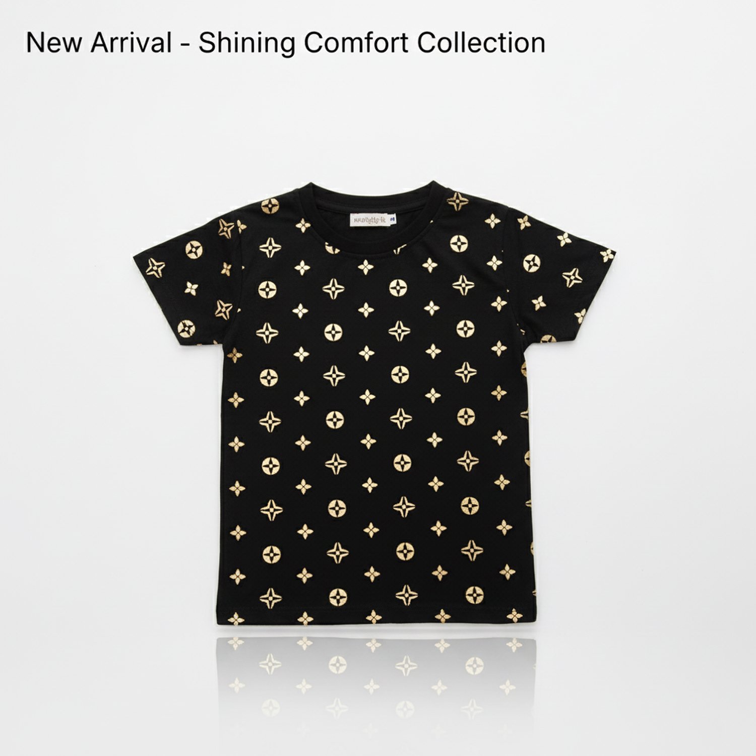 BreakOrDie - Black Gold Star Pattern Baby Tee – Soft Cotton Baby Top | Unisex design for boys & girls |18-24M, 2T - Image 3