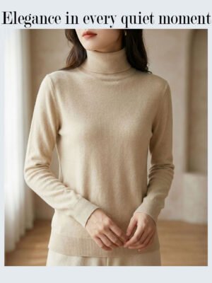 BreakOrDie - Women’s High-Neck Winter Sweater – Ivory Cream