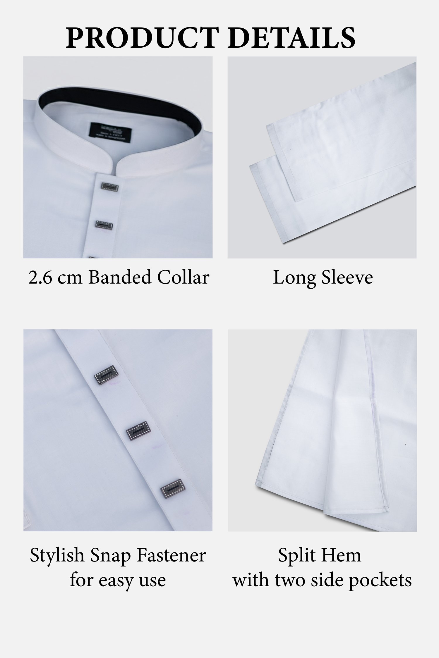 BreakOrDie | Hand & Heart™ Men’s Pure White Ivory Spirit Panjabi - Image 3