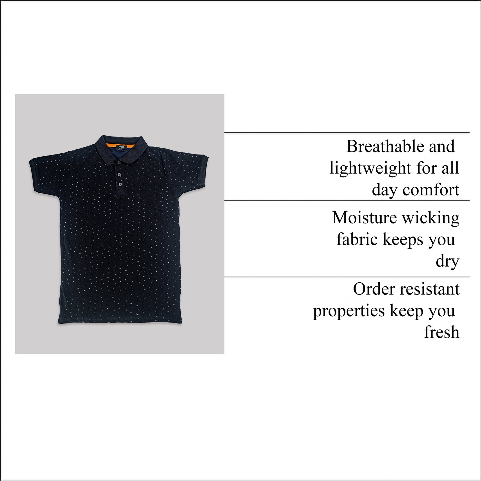 BreakOrDie – Midnight Dot Polo – Black Micro Pattern - Image 7