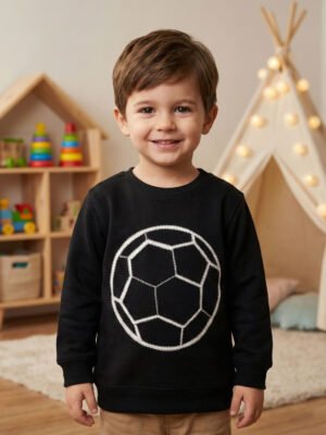 BreakOrDie - Kids Black Football Sweatshirt – Soft Warm Fleece | 3T, 4T, 5T