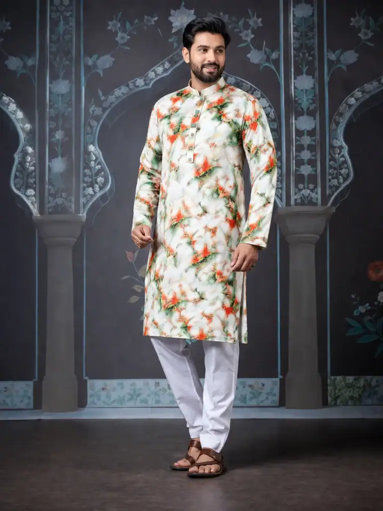 BreakOrDie | Hand & Heart™ Men’s Floral Whisper Panjabi