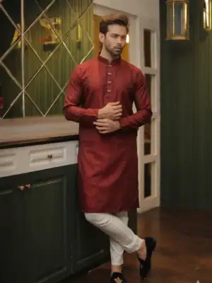 BreakOrDie | Hand & Heart™ Men’s Maroon Heritage Classic Panjabi