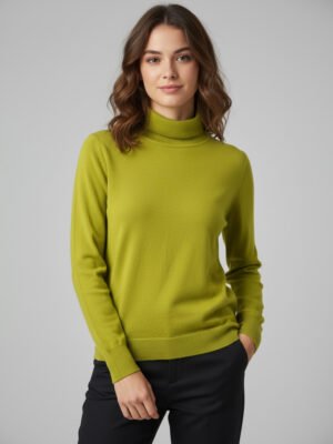 BreakOrDie - Women’s High-Neck Winter Sweater – Olive Green