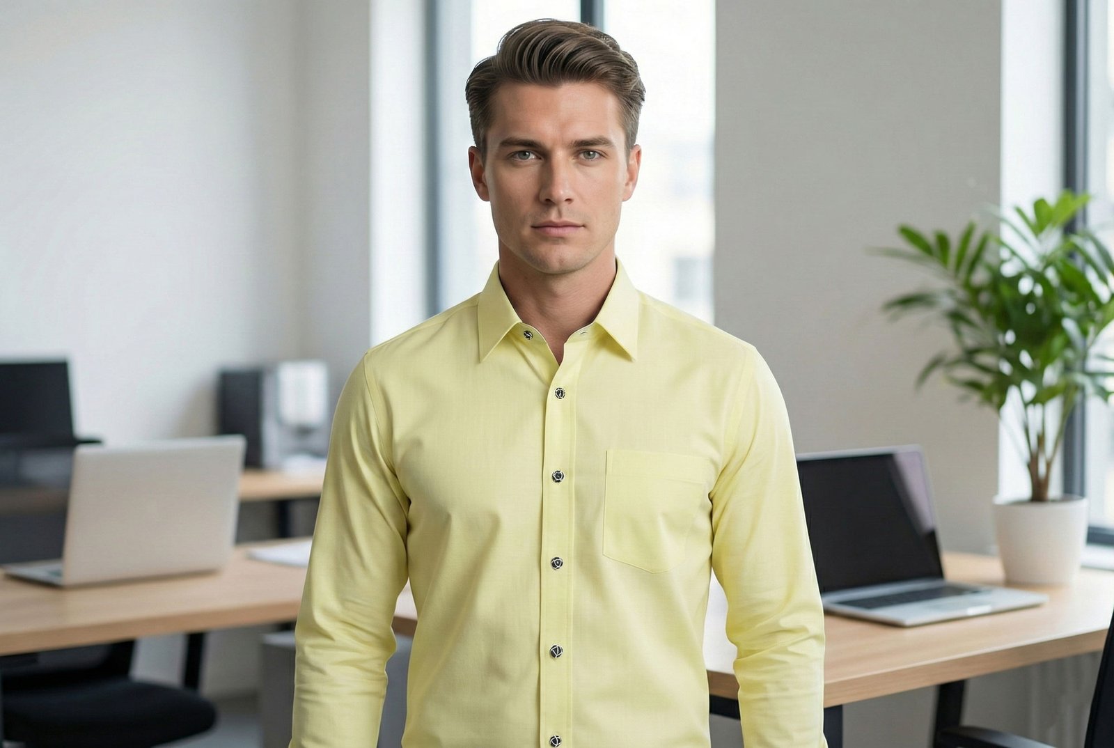 BreakOrDie | Hand & Heart™ – Men’s Soft Yellow Heritage Long Sleeve Shirt - Image 5