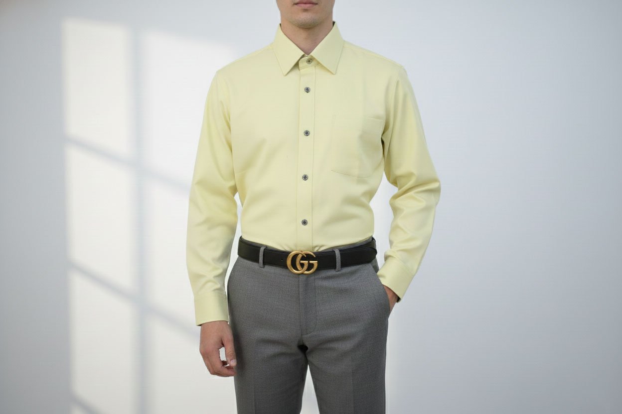 BreakOrDie | Hand & Heart™ – Men’s Soft Yellow Heritage Long Sleeve Shirt - Image 3