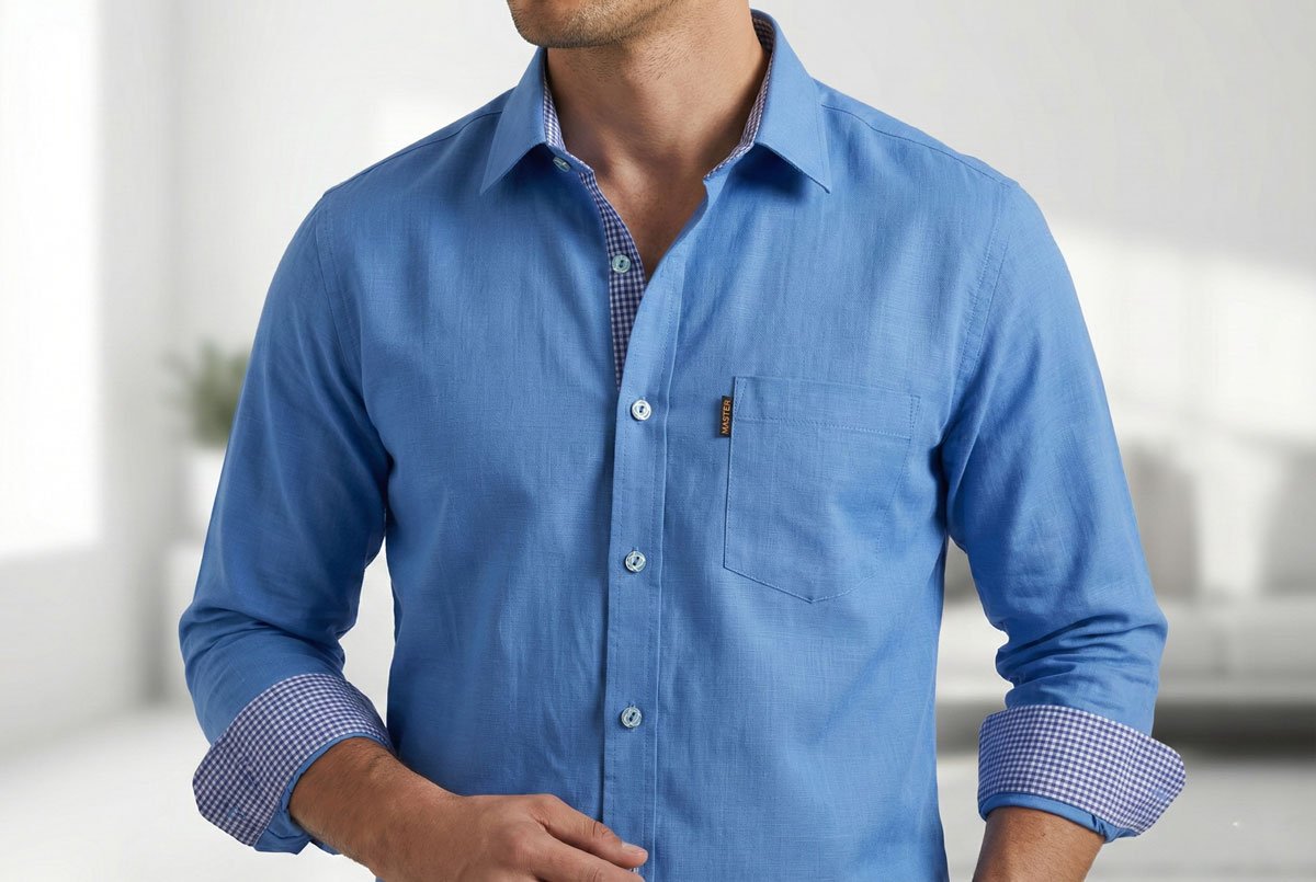 BreakOrDie | Hand & Heart™ – Men’s Sky Blue Heritage Long Sleeve Shirt - Image 6