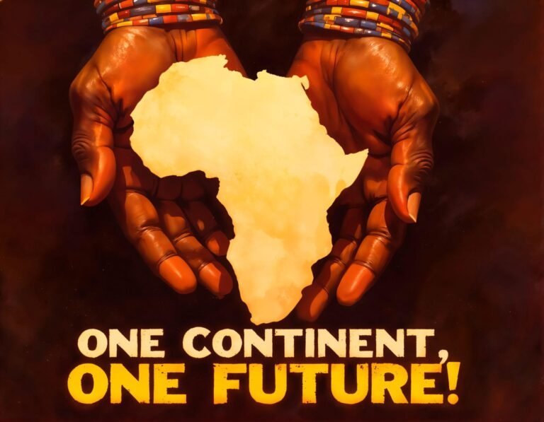 Hands holding Africa map symbolizing resource wealth and future prospects in Africa.