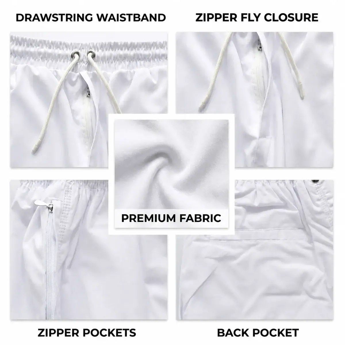 Break or Die | Signature EliteCraft™ Men’s Men’s White Premium Cotton Pajama with Zip Pockets - Image 2