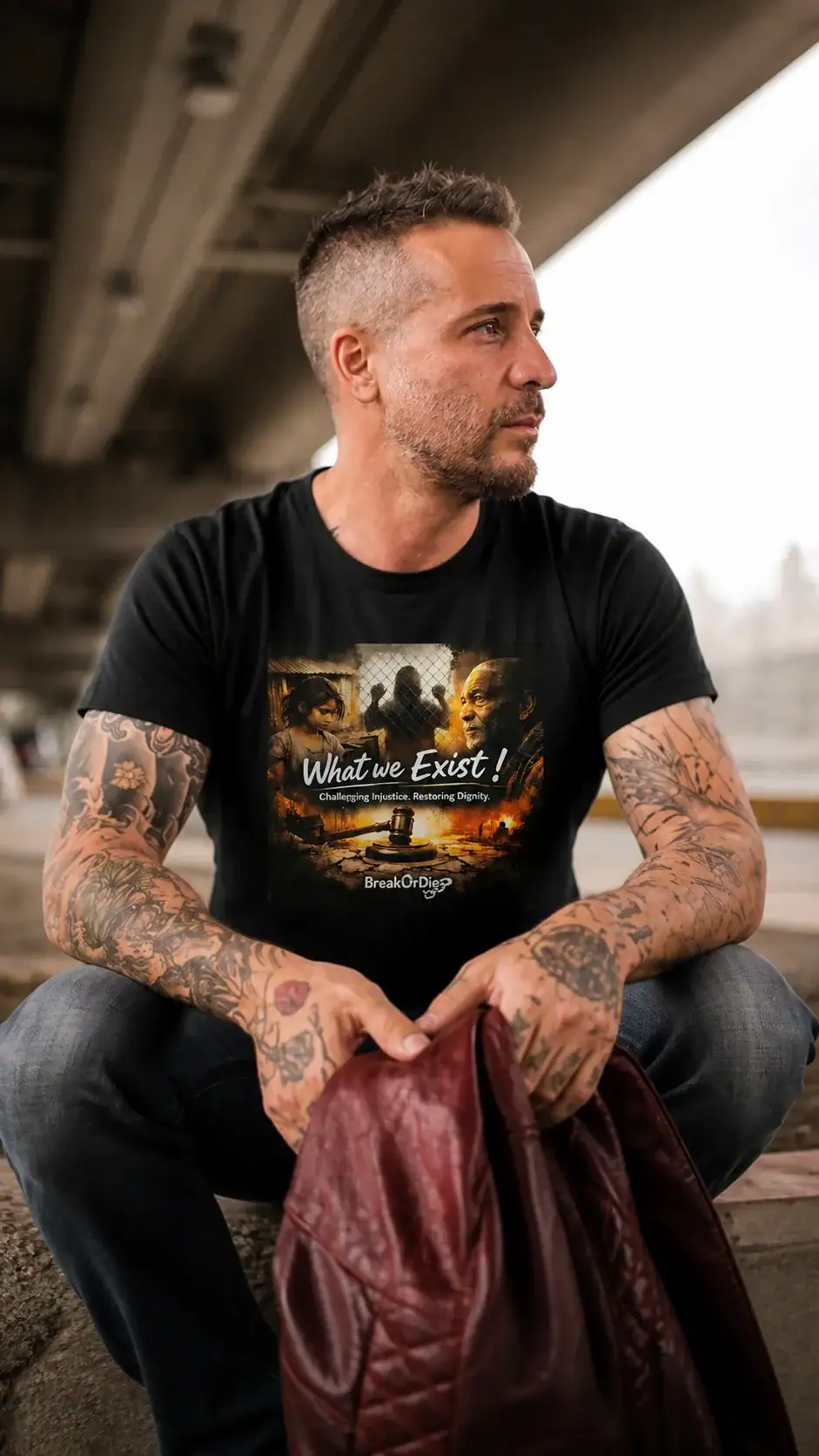 Break or Die | Signature EliteCraft™ Black “What We Exist” Premium Cotton Graphic T-Shirt - Image 2
