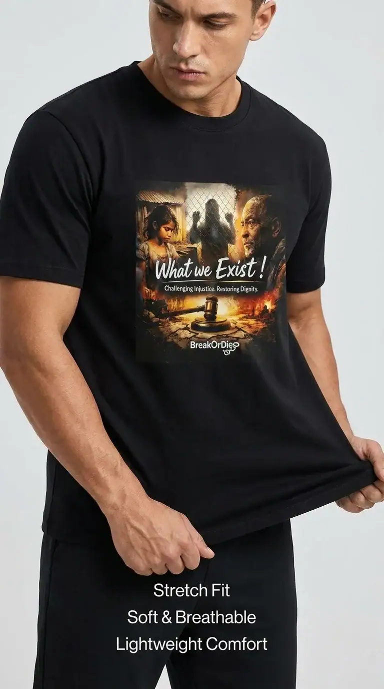 Break or Die | Signature EliteCraft™ Black “What We Exist” Premium Cotton Graphic T-Shirt - Image 4
