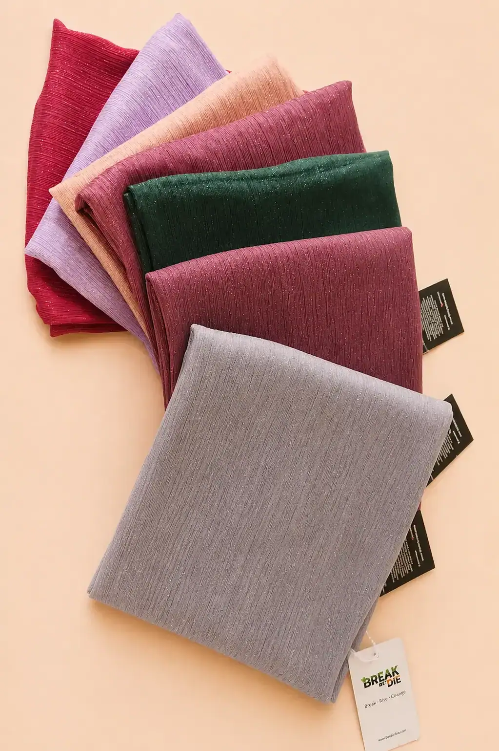 Break or Die | Signature EliteCraft™ Crinkle Shimmer Scarf & Hijab Collection | Classic Tones (6 Colors)