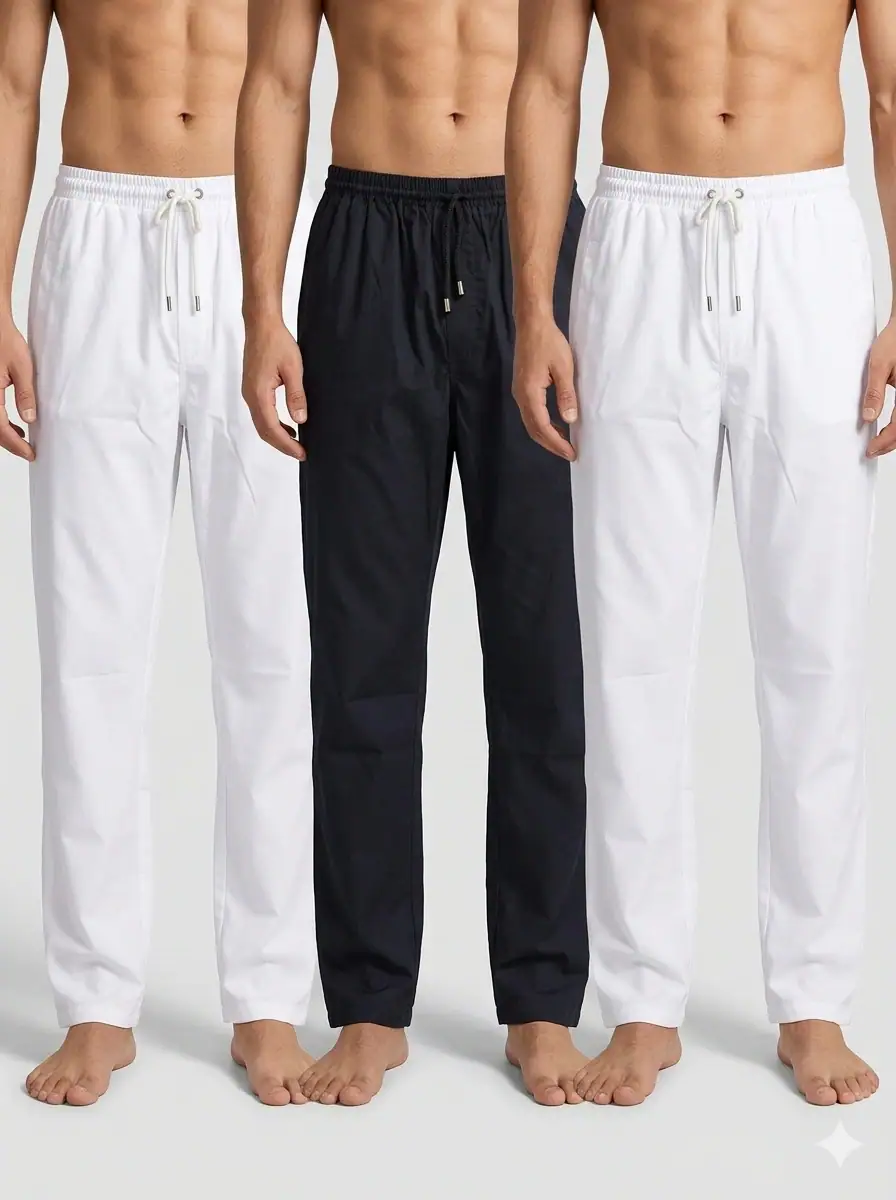Break or Die | Signature EliteCraft™ Men’s Men’s White Premium Cotton Pajama with Zip Pockets - Image 4