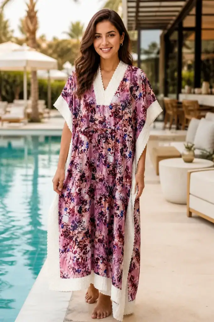 Premium Linen Midi Kaftan | Engineered Flow Collection