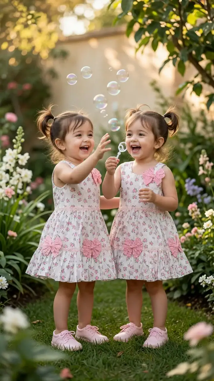 BreakOrDie girls white and pink floral cotton sleeveless toddler dress with decorative bows
